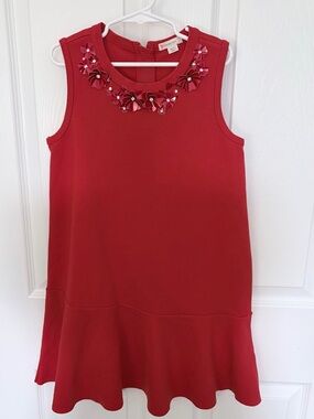 Crewcuts Girls Red Embellished Holiday dress size 8